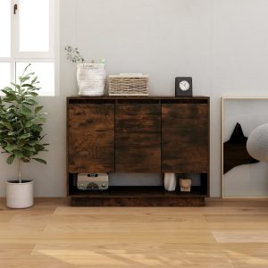 Sideboard 97x31x75 cm Engineered Wood – Smoked Oak