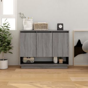 Sideboard 97x31x75 cm Engineered Wood – Grey Sonoma