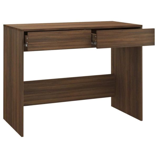 Desk 101x50x76.5 cm Engineered Wood – Brown Oak