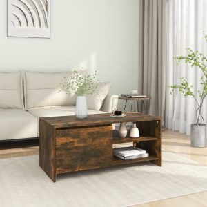 Coffee Table 102x50x45 cm Engineered Wood – Smoked Oak