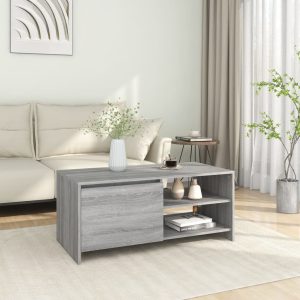 Coffee Table 102x50x45 cm Engineered Wood – Grey Sonoma