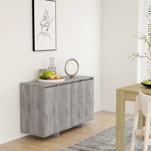Sideboard 120x41x75 cm Engineered Wood – Grey Sonoma