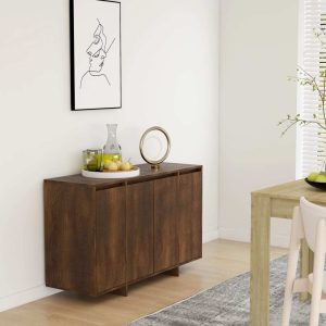 Sideboard 120x41x75 cm Engineered Wood – Brown Oak