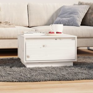 Coffee Table 55x56x32 cm Solid Wood Pine – White