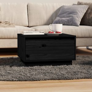 Coffee Table 55x56x32 cm Solid Wood Pine – Black