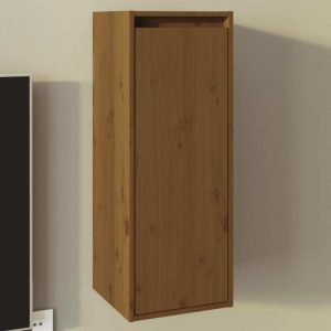 Wall Cabinet 30x30x80 cm Solid Wood Pine – Honey Brown, 1