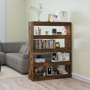 Palmdale Book Cabinet/Room Divider 100x30x135 cm – Smoked Oak