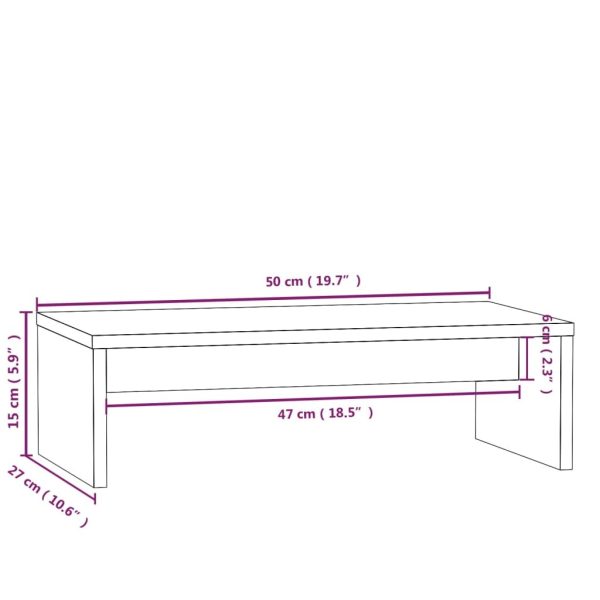 Pernatty Monitor Stand 50x27x15 cm Solid Wood Pine – Brown