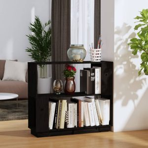 Hernando Book Cabinet/Room Divider 80x25x70 cm Solid Wood Pine – Black