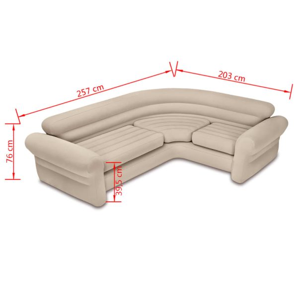 Edrom Intex Inflatable Corner Sofa/Couch 257x203x76 cm