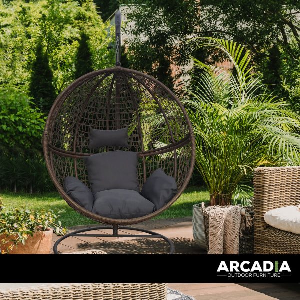 Arcadia Furniture Rocking Egg Chair – Brown and Grey