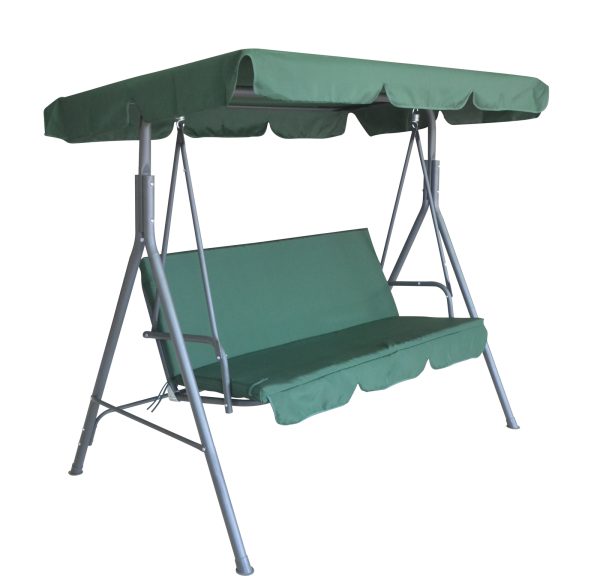 Milano Outdoor Steel Swing Chair – Dark Green