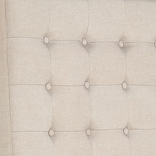 Bed Head Headboard Upholstery Fabric Tufted Buttons – KING, Beige