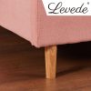 Lithgow Bed Frame Velvet Base Bedhead Headboard Queen Size Wooden Platform Pink
