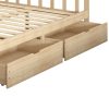 2x Bed Frame Storage Drawers Wooden Timber Trundle For Bed Frame Base – Natural