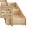 2x Bed Frame Storage Drawers Wooden Timber Trundle For Bed Frame Base – Natural