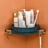 360 Degree Wall-Mounted Rotating Bathroom Organiser Corner Vanity Rack Toilet Adhesive Storage Shelf