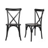 2x Dining Chairs Kitchen Table Chair Natural Wood Cafe Lounge Seat Black
