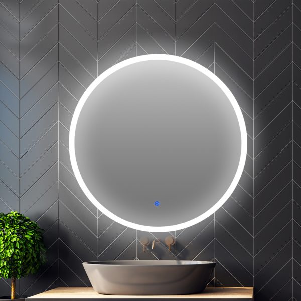 LED Wall Mirror Round Anti-fog Bathroom Mirrors Makeup Light Decor