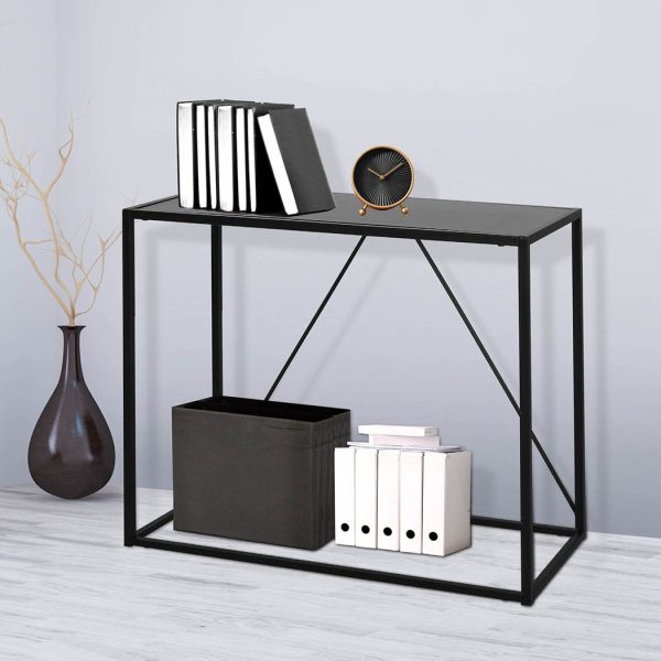 2-Tier Console Table Office Furniture Desk Hallway Side Entry Hall Display Shelf