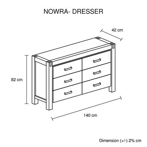NOWRA 6 Drawer Dresser