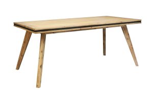 Dining Table 180cm Medium Size Solid Acacia Wooden Frame in Silver Brush Colour
