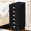 6 Tiers Steel Orgainer Metal File Cabinet With Drawers Office Furniture – Black