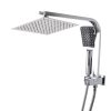 Rain Shower Head Set Square Brass Taps Mixer Handheld High Pressure – Silver