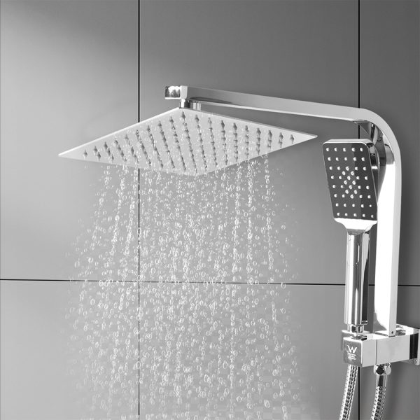 Rain Shower Head Set Square Brass Taps Mixer Handheld High Pressure