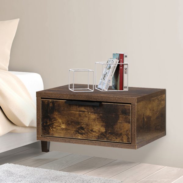 Cibolo Bedside Tables Drawers Wall Mounted Cabinet Floating Nightstand Bedroom