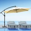 3M Outdoor Umbrella Cantilever Cover Garden Patio Beach Umbrellas Crank – Beige