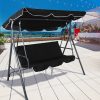 Swing Chair Hammock Outdoor Furniture Garden Canopy Cushion 3 Seater Seat – Black