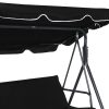 Swing Chair Hammock Outdoor Furniture Garden Canopy Cushion 3 Seater Seat – Black