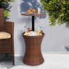 Cooler Ice Bucket Table Bar Outdoor Setting Furniture Patio Pool Storage Box – Brown