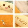 Cute Face Toast Bread Cushion Stuffed Car Seat Plush Cartoon Back Support Pillow Home Decor – 1