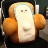 Happy Face Toast Bread Cushion Stuffed Car Seat Plush Cartoon Back Support Pillow Home Decor – 1