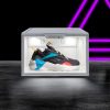 LED Sneaker Display Case Lighted Shoe Storage Boxes Sound Control Magnetic