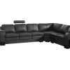 Rudall Lounge Set Luxurious 6 Seater Faux Leather Corner Sofa Living Room Couch in Black with 2x Ottomans