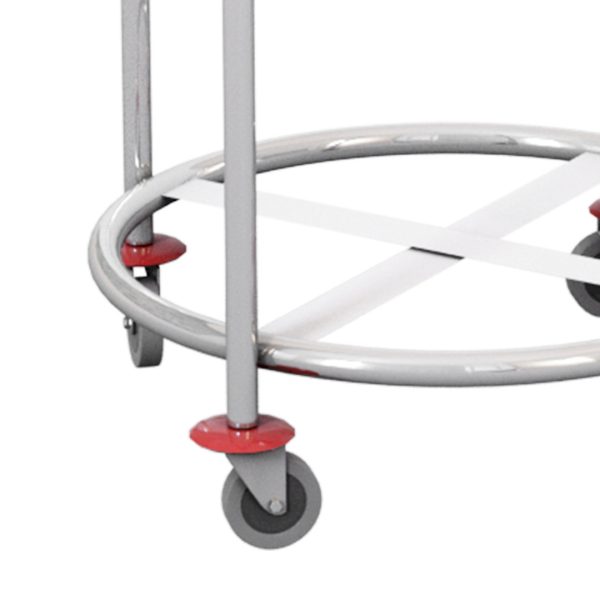 Stainless Steel Commercial Round Soiled Linen Laundry Trolley Cart with Wheels White