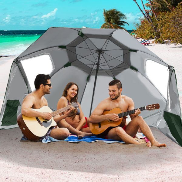 Beach Umbrella Outdoor Umbrellas Sun Shade Garden Shelter – 2 M, Green