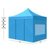 Gazebo Tent 3×3 Marquee Gazebos Outdoor Camping Canopy Mesh Side Wall – Blue