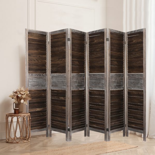 Washpool Room Divider Folding Screen Privacy Dividers Stand Wood Brown