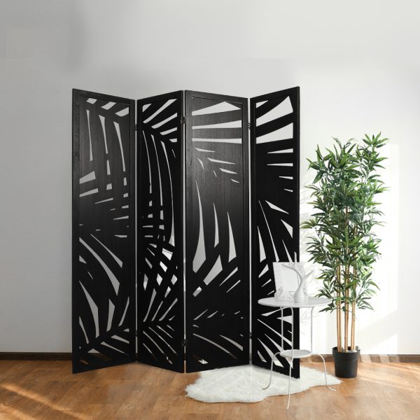 Andrew Room Divider Folding Screen Partition Multi Sizes Wood Blcak