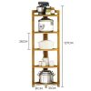 GOMINIMO Bamboo Corner Shelf 5 Tier GO-BCS-100-YJ