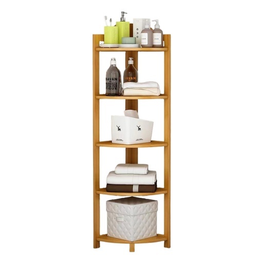 GOMINIMO Bamboo Corner Shelf 5 Tier GO-BCS-100-YJ