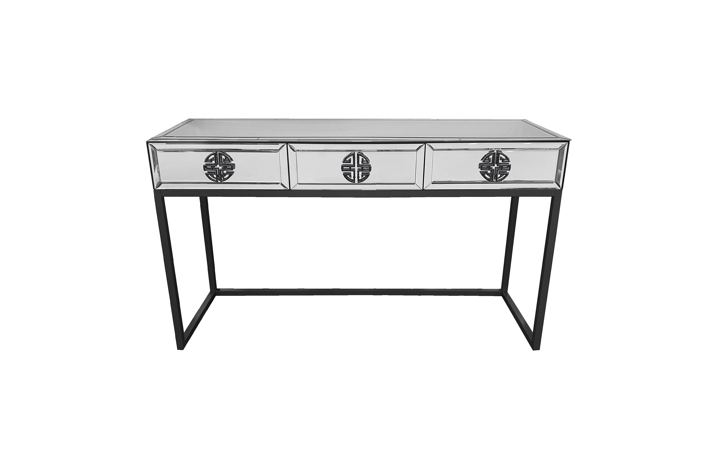 Athens Mirrored Console Table -Black