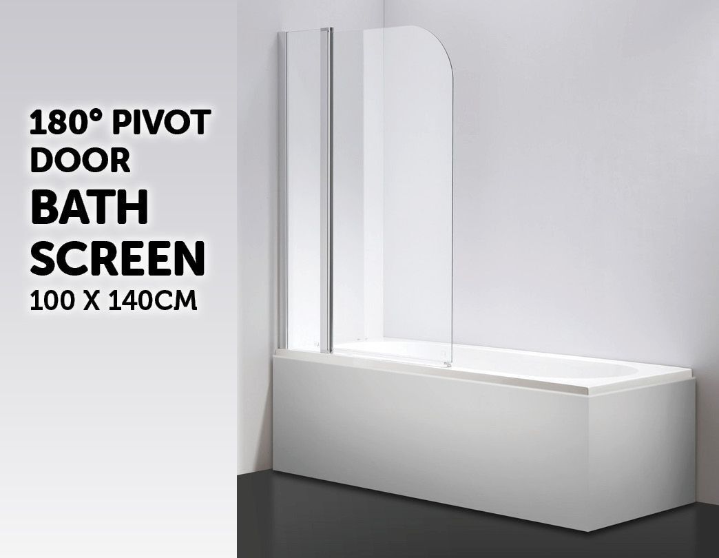 180° Pivot Door 6mm Safety Glass Bath Shower Screen 1000x1400mm By Della Francesca