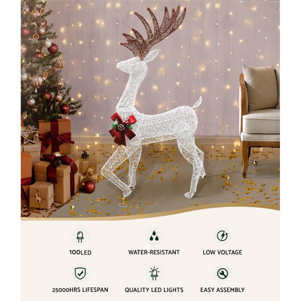 Christmas Lights 150cm Reindeer 100 LED Decorations