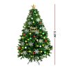Christmas Tree Kit Xmas Decorations Colorful Plastic Ball Baubles with LED Light – 2.1 M