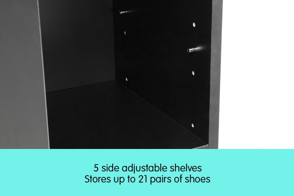 21 Pairs Shoe Cabinet Rack Storage Organiser – 80 x 30 x 90cm – Black